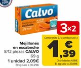 Oferta de Mejillones en escabeche CALVO por 2,09€ en Carrefour
