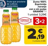 Oferta de Zumo 100% Exprimido naranja con o sin pulpa GRANINI  por 3,29€ en Carrefour