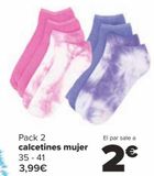 Oferta de Pack 2 calcetines mujer  por 3,99€ en Carrefour