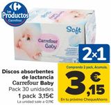 Oferta de Discos absorbentes de lactancia Carrefour Baby  por 3,15€ en Carrefour