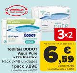 Oferta de Toallitas DODOT Aqua Pure o 0% Plástico  por 9,89€ en Carrefour