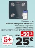 Oferta de ROWENTA Báscula inteligente BR9620S1 por 25€ en Carrefour