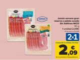 Oferta de Jamón serrano gran reserva y paleta curada Sin Aditivos NICO por 2,09€ en Carrefour