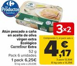 Oferta de Atún pescado a caña en aceite de oliva virgen extra Ecológico Carrefour Extra  por 6,25€ en Carrefour