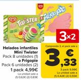 Oferta de Helados infantiles Mini Twister o Frigopie  por 4,99€ en Carrefour