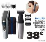 Oferta de PHILIPS Cortapelos HC5630/15 ó Bodygroom BG5020/15 por 38€ en Carrefour