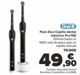 Oferta de Pack Duo Cepillo dental eléctrico Pro 790 por 49,9€ en Carrefour