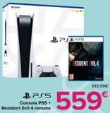 Oferta de Consola PS5 + Resident Evil 4 remake por 559€ en Carrefour