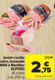Oferta de Jamón cocido extra, braseado 1954 o BienStar ELPOZO por 2,75€ en Carrefour