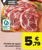 Oferta de Chuleta de aguja de cerdo fresco por 5,79€ en Carrefour