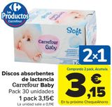 Oferta de Discos absorbentes de lactancia Carrefour Baby  por 3,15€ en Carrefour