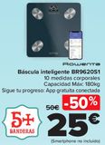 Oferta de ROWENTA Báscula inteligente BR9620S1 por 25€ en Carrefour