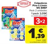 Oferta de Colgadores Pino o Limón WC BREF  por 2,09€ en Carrefour