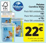 Oferta de Pañales Carrefour Baby T3+, T4+ o T5+  por 22€ en Carrefour