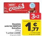 Oferta de Chocolate con leche NESTLÉ Extrafino  por 2,65€ en Carrefour