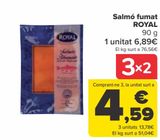 Oferta de Salmón ahumado ROYAL por 6,89€ en Carrefour