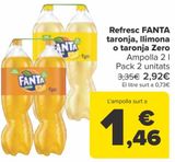 Oferta de Refresco FANTA Naranja, limón o naranja Zero  por 2,92€ en Carrefour