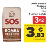 Oferta de Arroz Bomba Reserva SOS  por 5,75€ en Carrefour