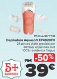 Oferta de Rowenta Depiladora Aquasoft EP4920F0 por 39€ en Carrefour