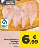 Oferta de Pechuga de pollo fileteada Carrefour por 6,99€ en Carrefour