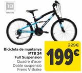 Oferta de Bicicleta de montaña MTB 24 Full Suspension  por 199€ en Carrefour
