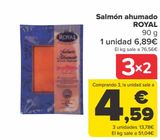 Oferta de Salmón ahumado ROYAL por 6,89€ en Carrefour
