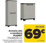 Oferta de Armario alto o escobero PLNET  por 69€ en Carrefour