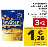 Oferta de Cacahuetes a la miel y sal EAGLE  por 1,89€ en Carrefour