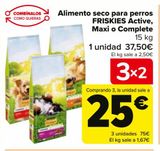 Oferta de Alimento seco para perros FRISKIES Active, Maxi o Complete por 37,5€ en Carrefour