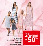 Oferta de En TODOS los vestidos o faldas de mujer, infantil o bebé en Carrefour