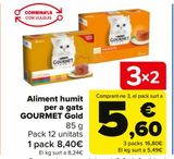 Oferta de Alimento mhúmedo para gatos GOURMET Gold por 8,4€ en Carrefour