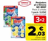 Oferta de Colgadores Pino o Limón WC BREF por 3,05€ en Carrefour