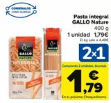 Oferta de Pasta integral GALLO Nature por 1,79€ en Carrefour