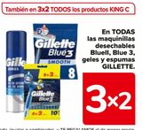 Oferta de En TODAS las maquinillas desechables BlueII, Blue 3, geles y espumas GILLETTE en Carrefour