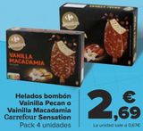 Oferta de Helados bombón Vainilla Pecam o Vainilla Macadamia Carrefour Sensation  por 2,69€ en Carrefour