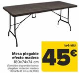 Oferta de Mesa plegable efecto madera  por 45€ en Carrefour