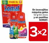 Oferta de En lavavajillas máquina geles y en pastillas SOMAT  en Carrefour