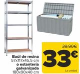 Oferta de Baúl de resina o estantería galvanizada por 33€ en Carrefour