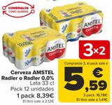 Oferta de Cerveza AMSTEL Radler o Radler 0,0%  por 8,39€ en Carrefour