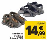 Oferta de Sandalias trekking infantil TEX por 14,99€ en Carrefour