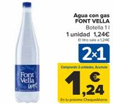 Oferta de Agua con gas FONT VELLA  por 1,24€ en Carrefour