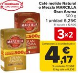 Oferta de Café molido Natural o Mezcla MARCILLA Gran Aroma  por 6,25€ en Carrefour