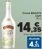 Oferta de Crema BAILEYS Light  por 14,35€ en Carrefour