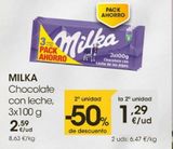 Oferta de Chocolate con leche Milka por 2,59€ en Eroski