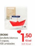 Oferta de Servilletas de papel eroski por 1,5€ en Eroski