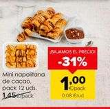 Oferta de Napolitana de chocolate por 1€ en Autoservicios Familia