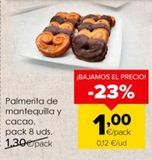 Oferta de Palmeras de chocolate por 1€ en Autoservicios Familia
