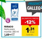 Oferta de Nata para montar Feiraco por 1,31€ en Autoservicios Familia