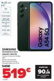Oferta de SAMSUNG Smartphone libre GALAXY A54 5G por 519€ en Carrefour