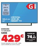 Oferta de SAMSUNG TV 43BU8505  por 429€ en Carrefour